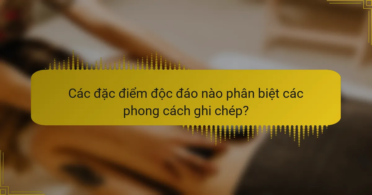 Các đặc điểm độc đáo nào phân biệt các phong cách ghi chép?