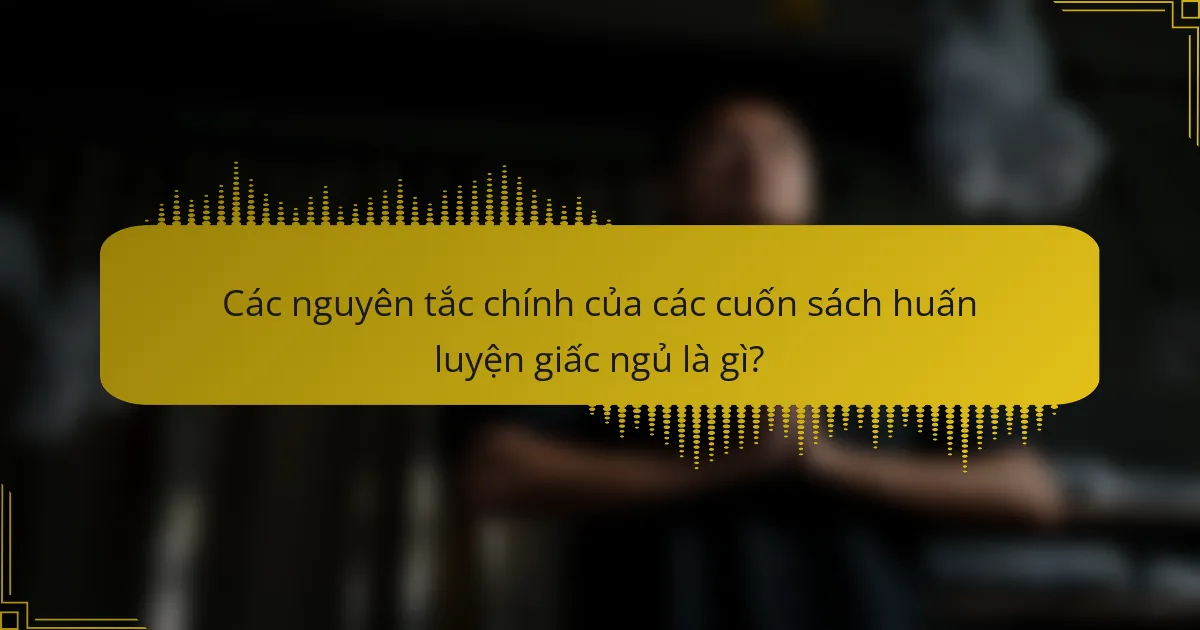Các nguyên tắc chính của các cuốn sách huấn luyện giấc ngủ là gì?