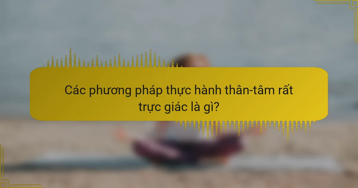 Các phương pháp thực hành thân-tâm rất trực giác là gì?