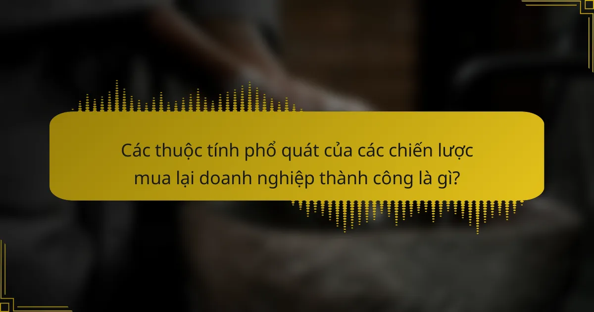 Các thuộc tính phổ quát của các chiến lược mua lại doanh nghiệp thành công là gì?